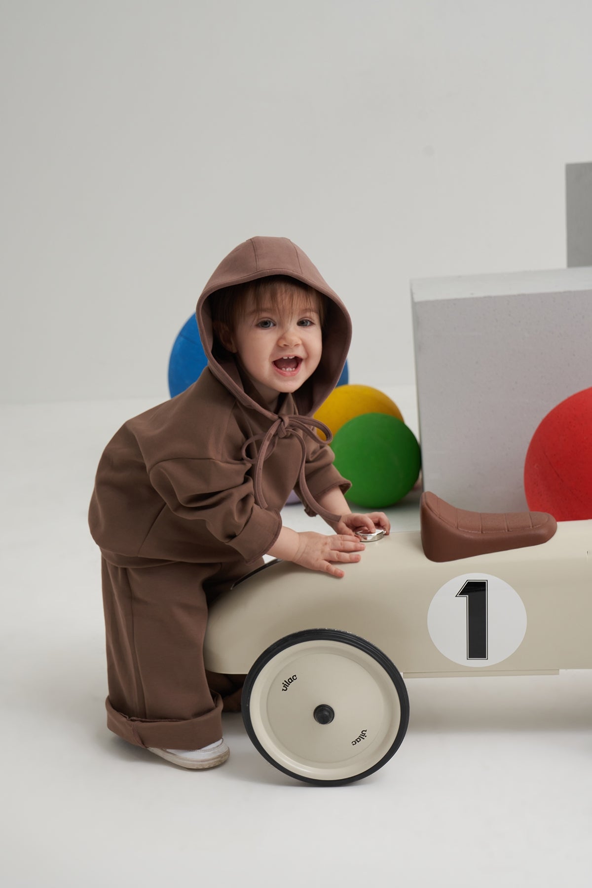 Kız Çocuk İnterlok Rahat Kesim ikili Takım Kahve