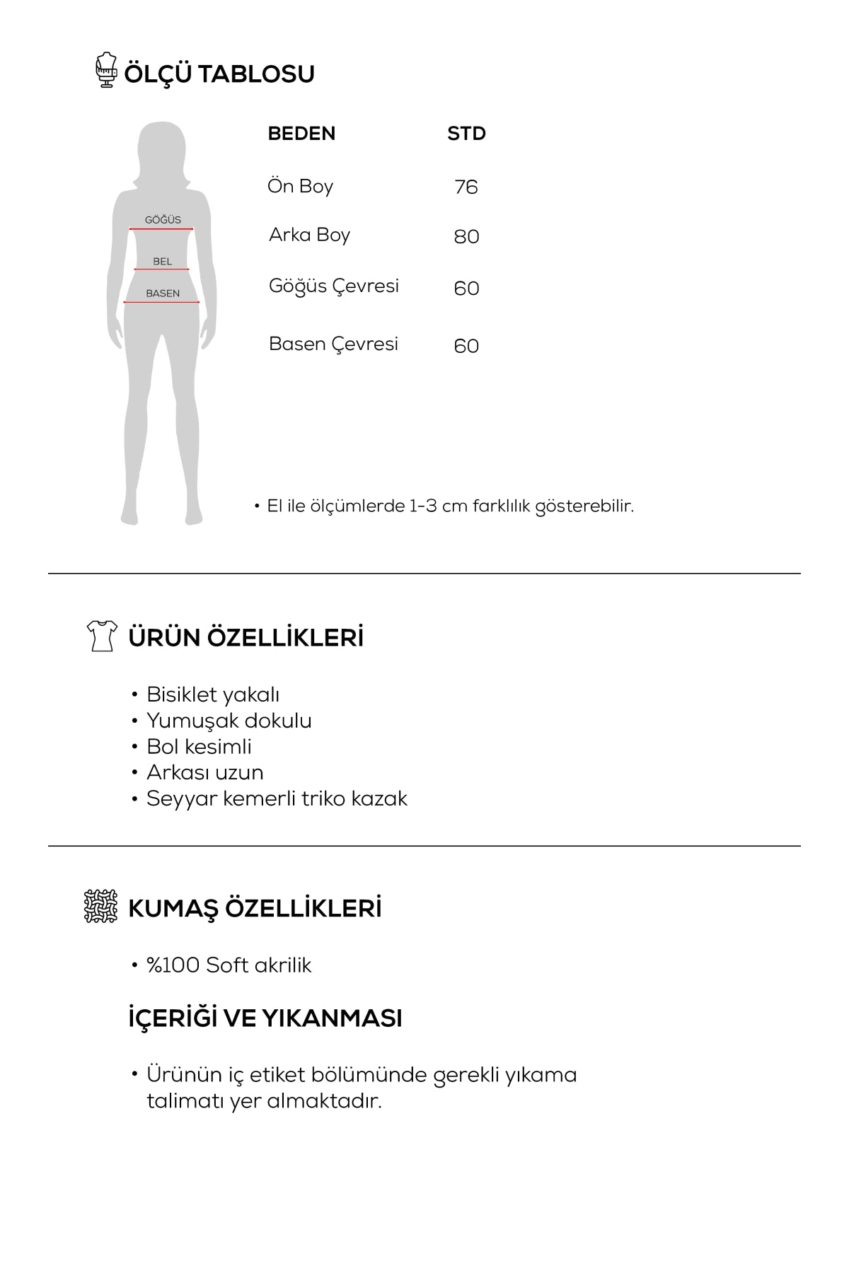 Kadın Soft Triko Kazak Antrasit