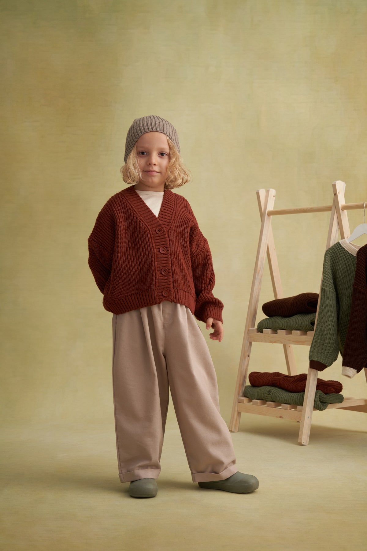 Çocuk Triko Hırka Kiremit