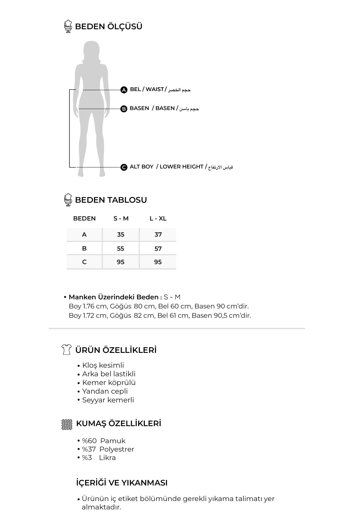 Kadın Gabardin Kemerli Kloş Etek Lacivert