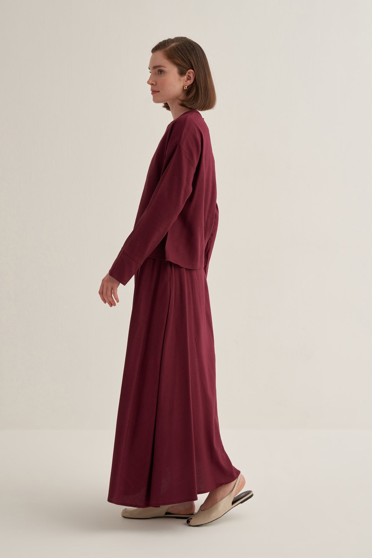 Kadın Etek Bluz Takım Bordo