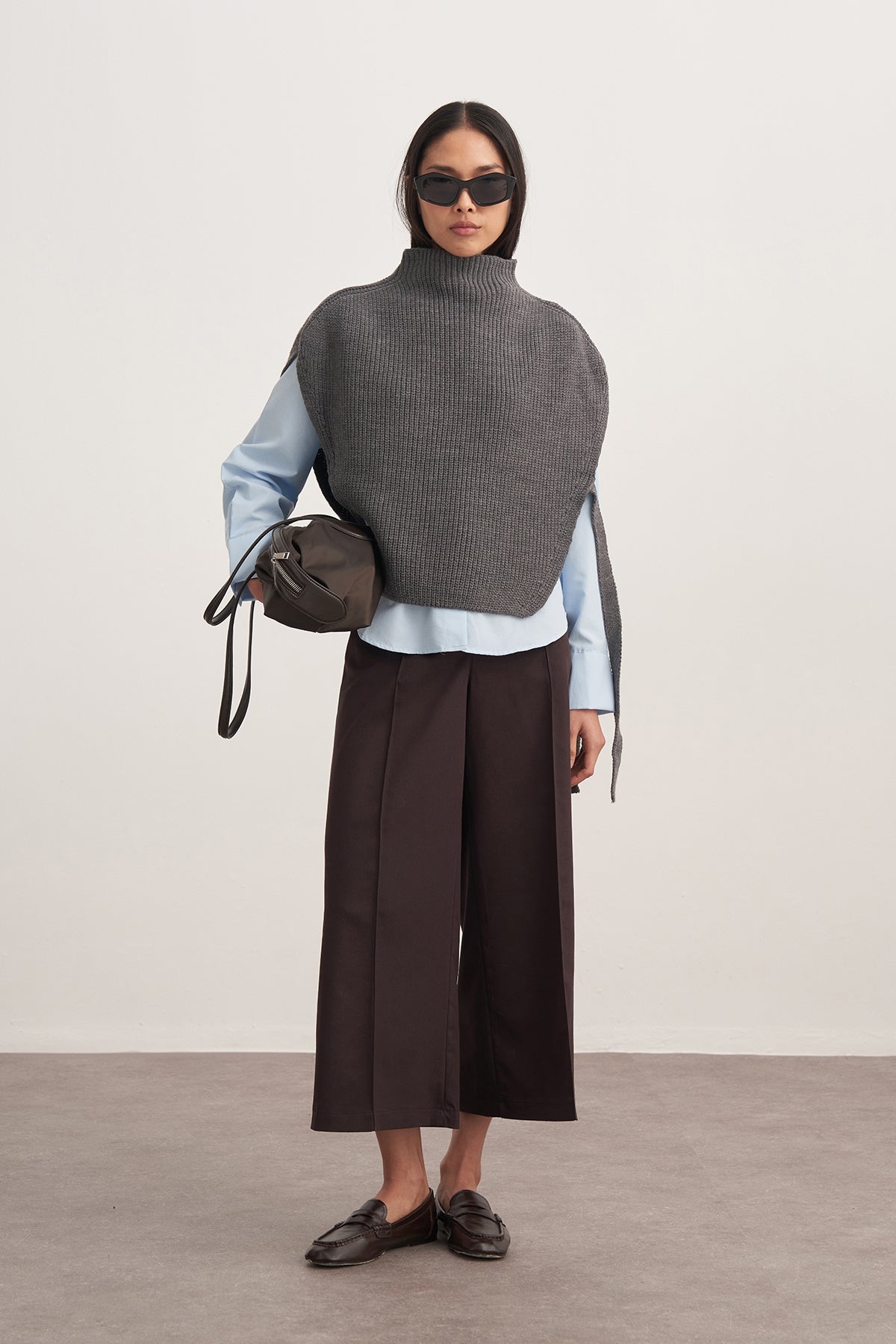 Kadın Gabardin Culotte Pantolon Kahve