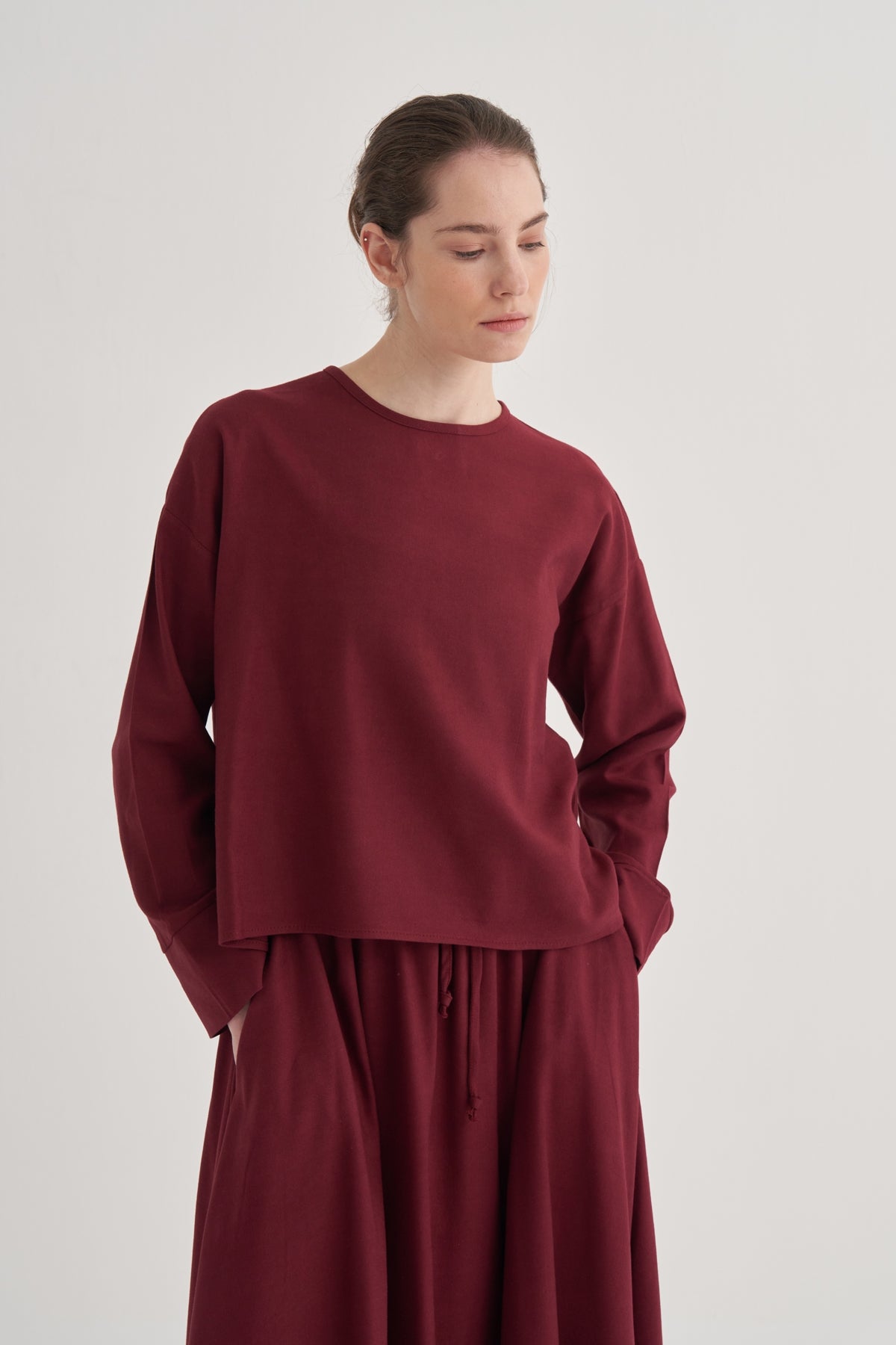 Kadın Etek Bluz Takım Bordo