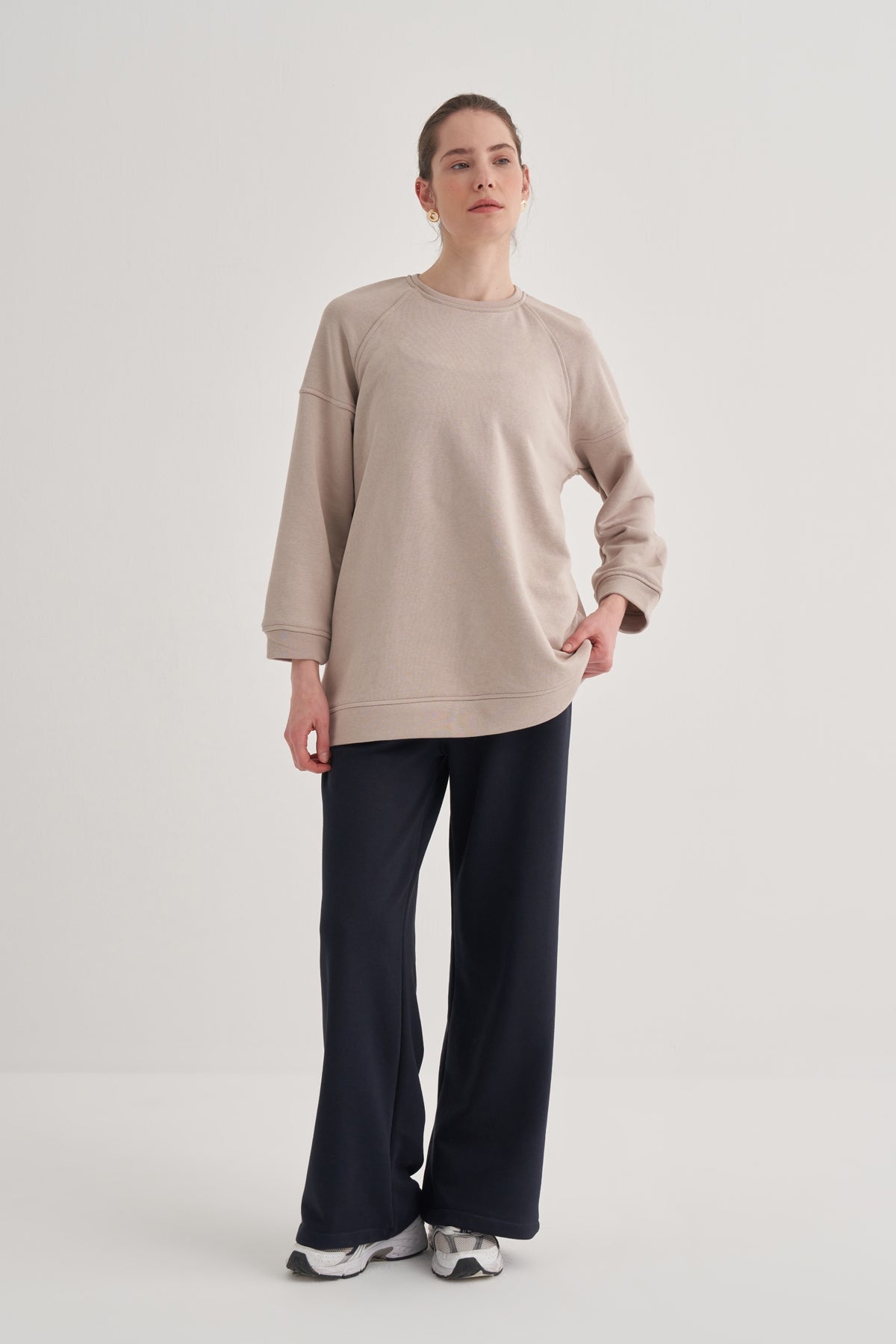 Kadın Oversize Sweat Taş