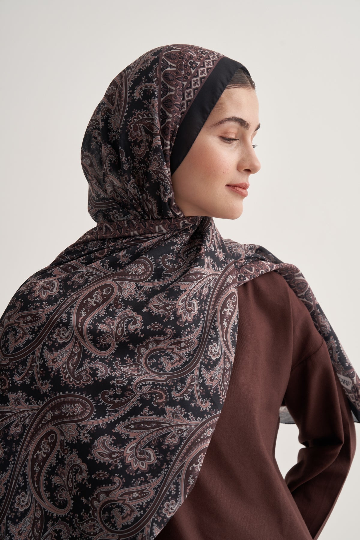 Kadın Soft Lily Desen Şal Siyah