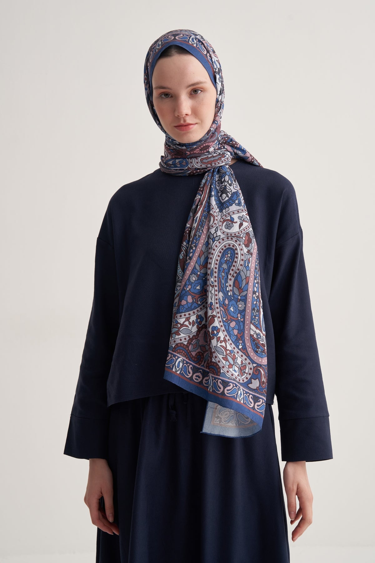 Kadın Crush Paisley Desen Şal Lacivert