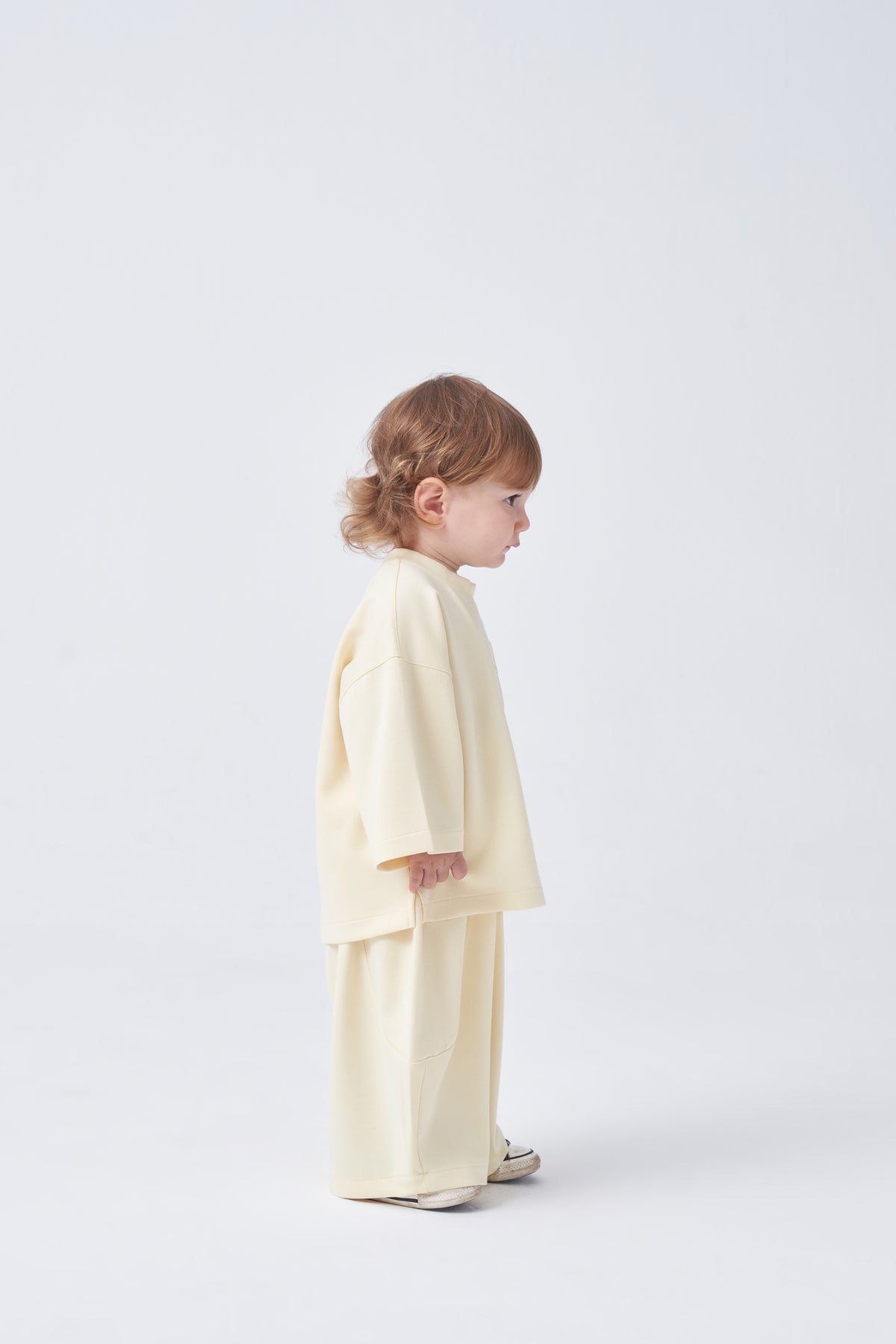 Unisex Çocuk Bol Kesimli Rahat Takım Pastel Sarı