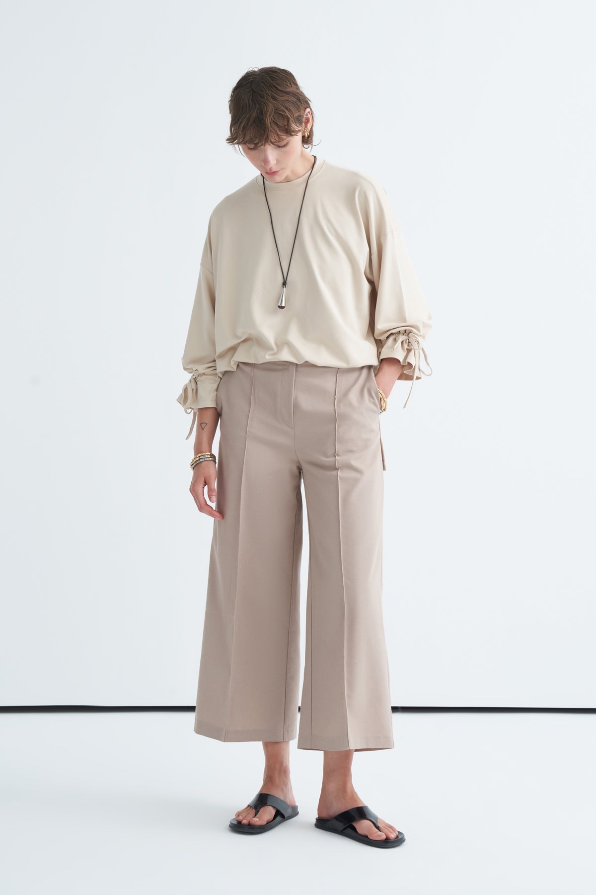 Kadın Gabardin Culotte Pantolon Bej