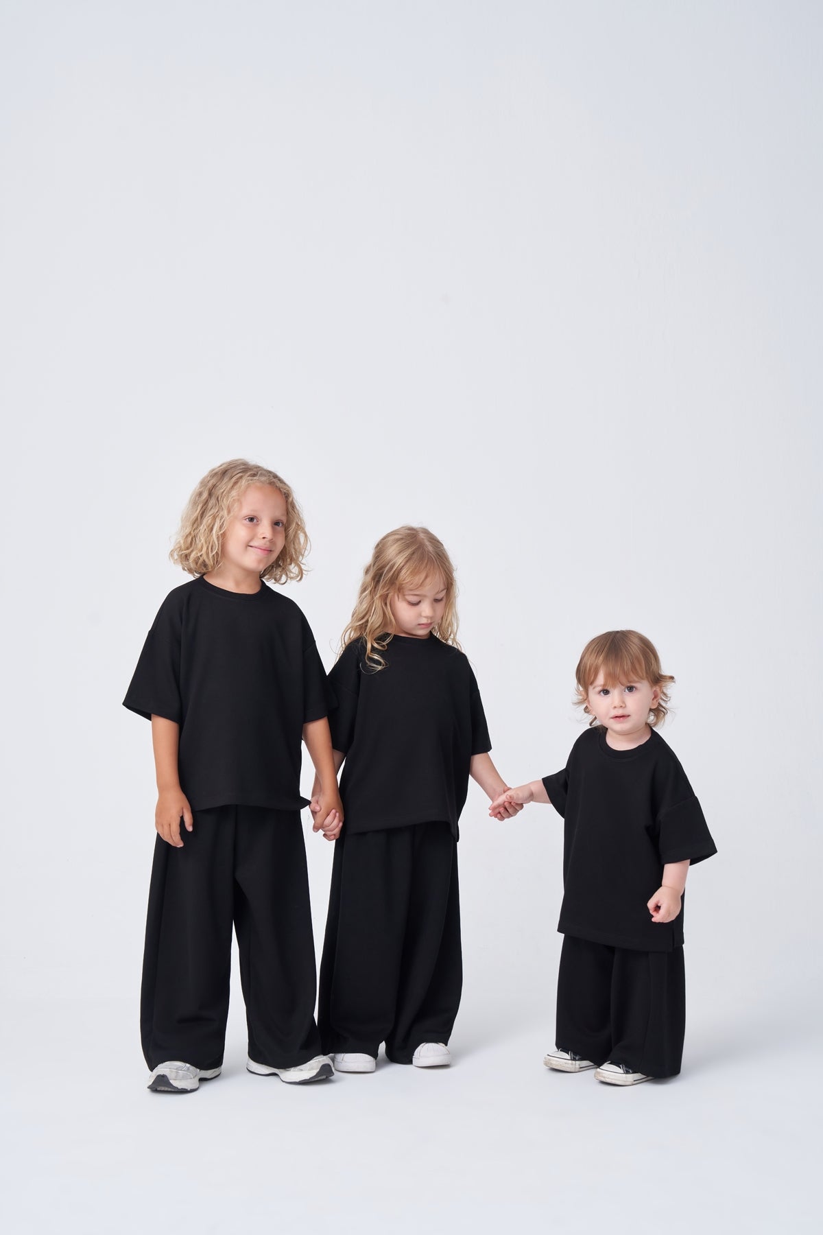 Unisex Çocuk Oversize Basic Takım Siyah