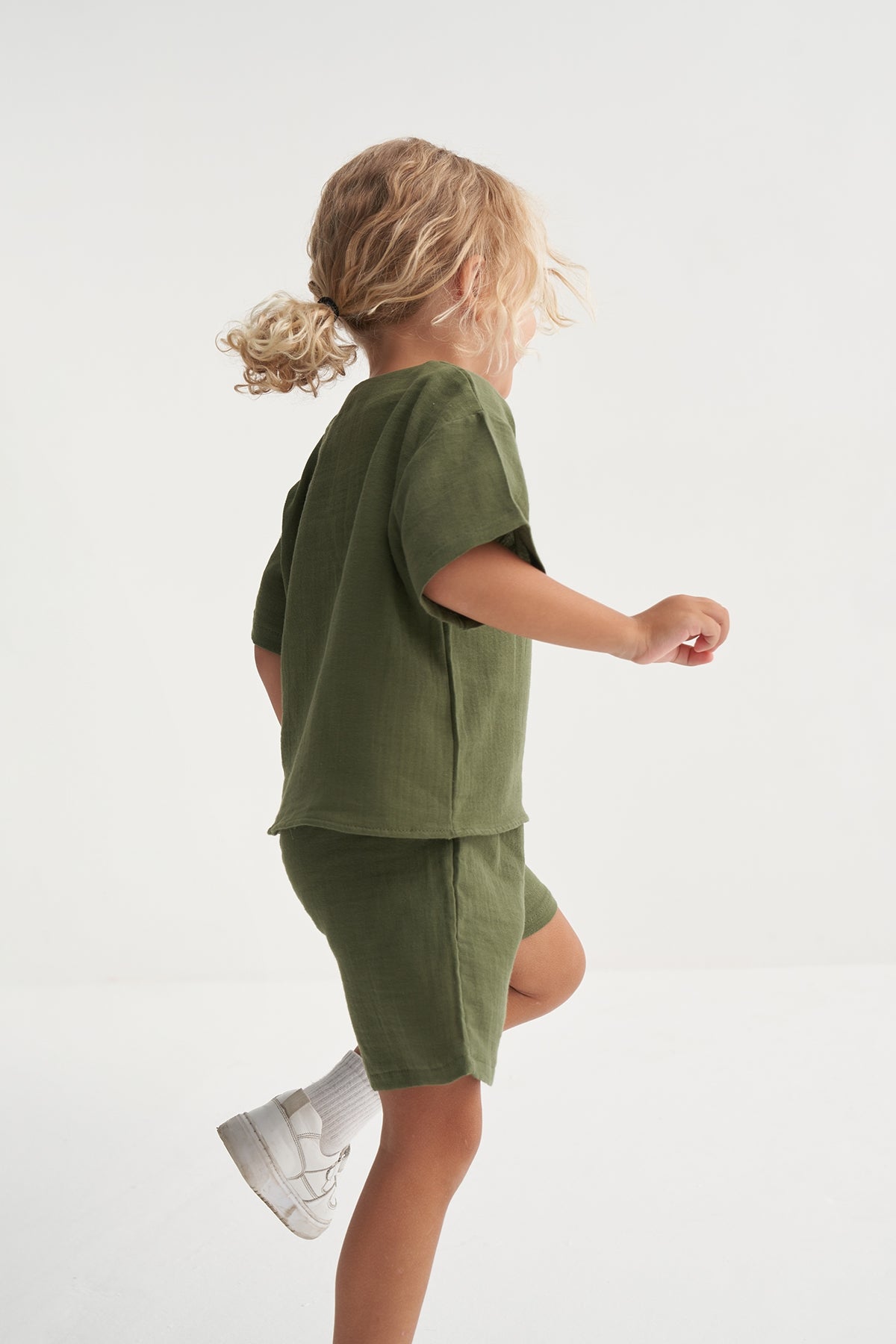Unisex Çocuk Müslin Takım Yeşil