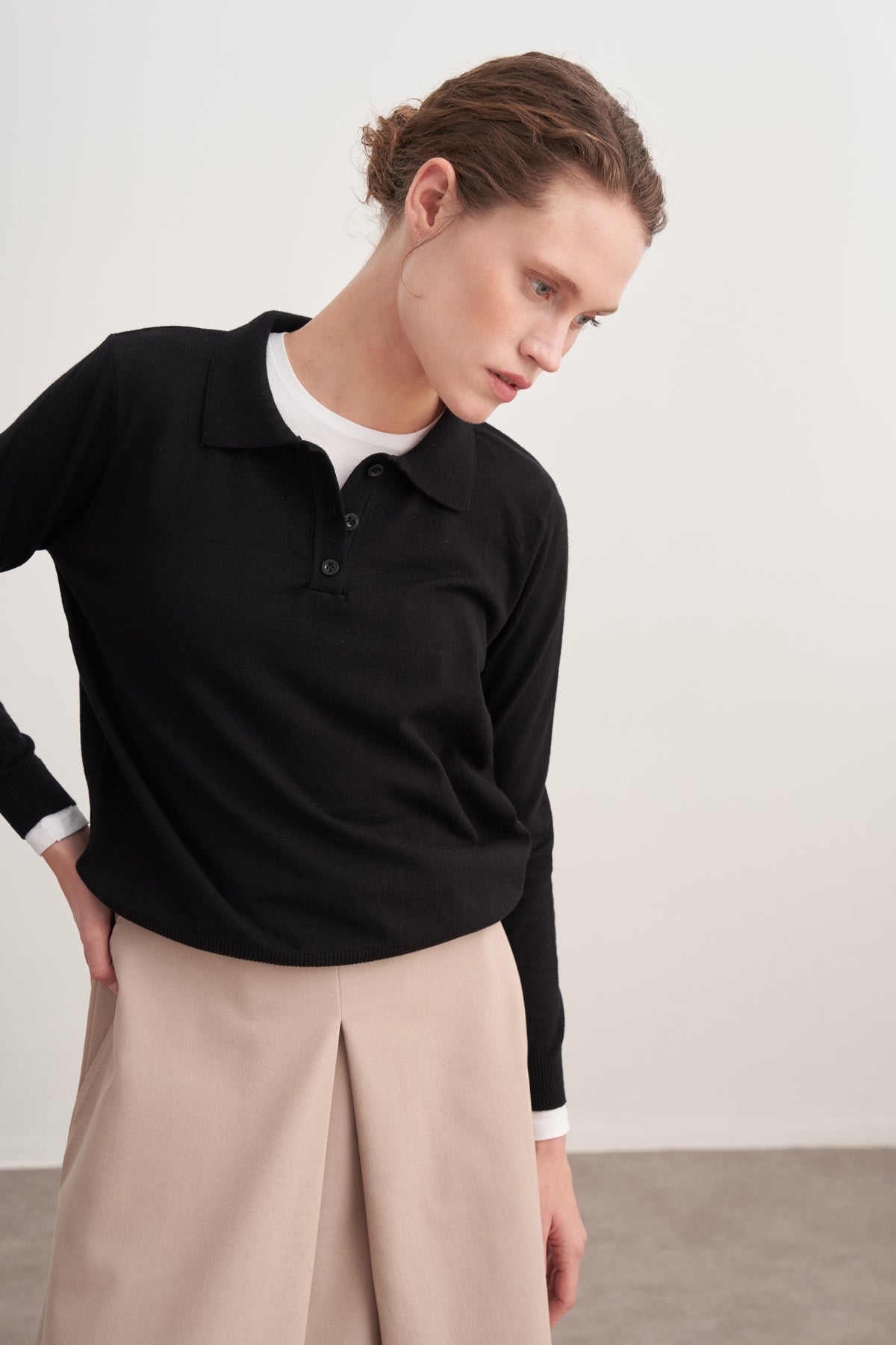 Kadın Gabardin Pilikaşe Etek Bej