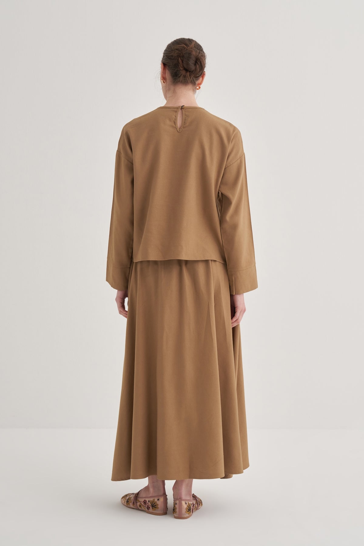 Kadın Etek Bluz Takım Camel