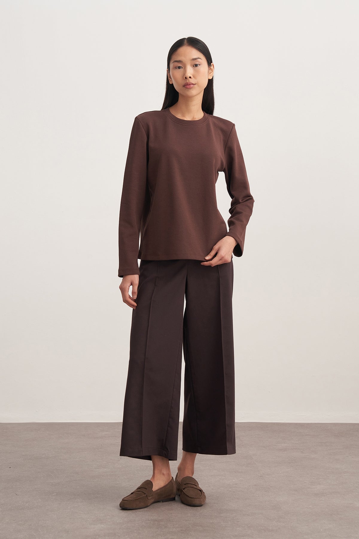 Kadın Gabardin Culotte Pantolon Kahve