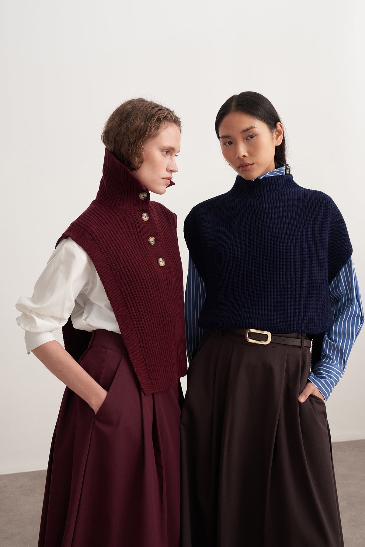 Kadın Bağlama Detaylı Triko Süveter Lacivert