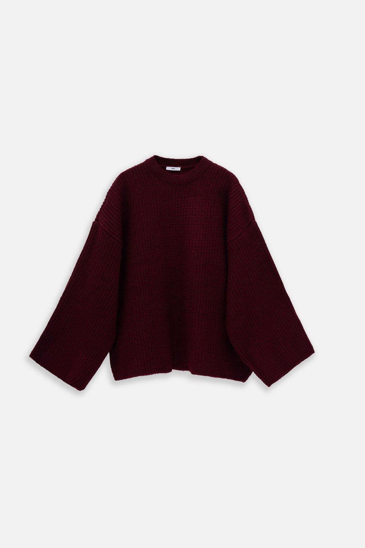 Kadın Oversize Triko Kazak Bordo