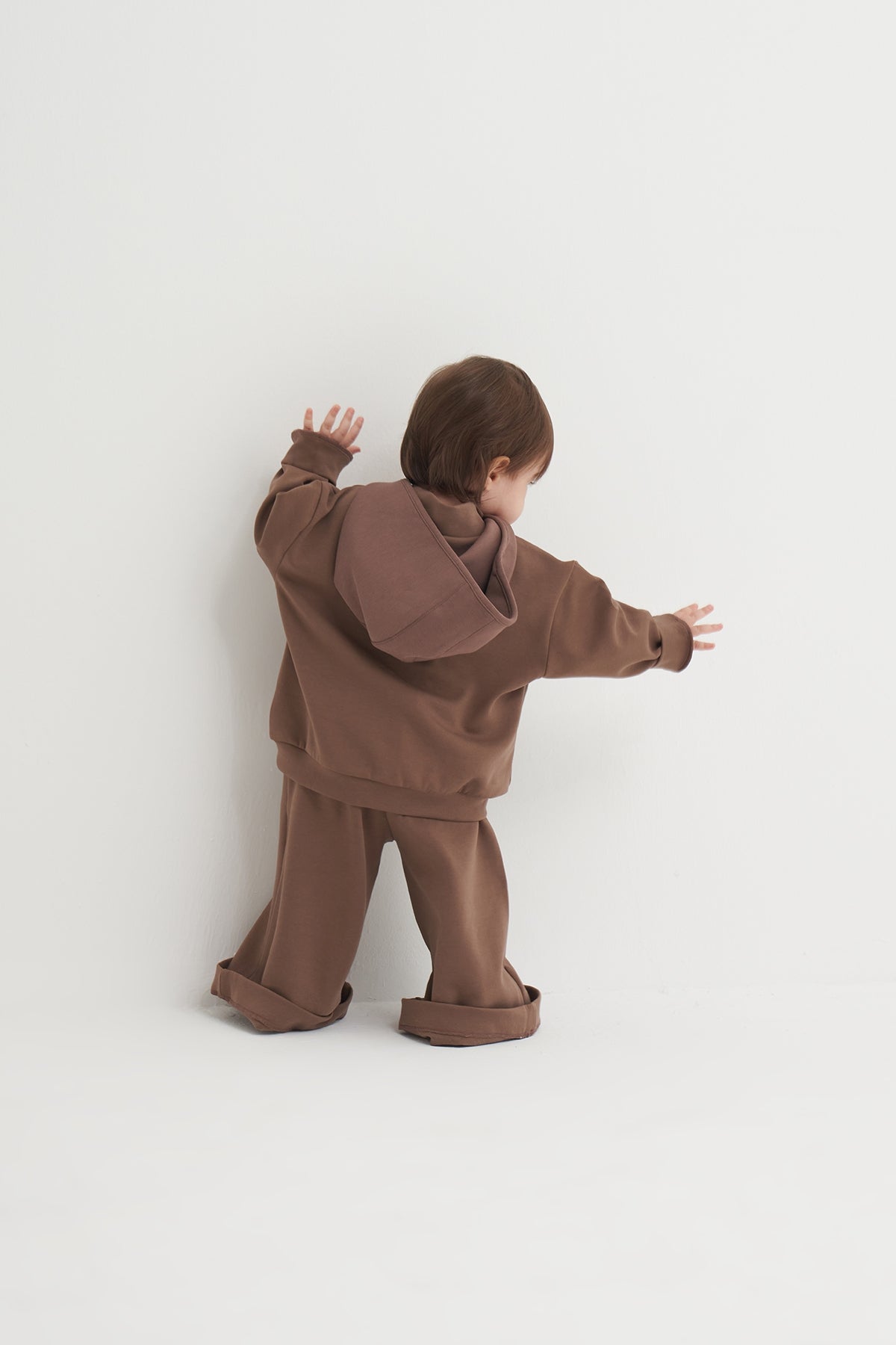 Kız Çocuk İnterlok Rahat Kesim ikili Takım Kahve