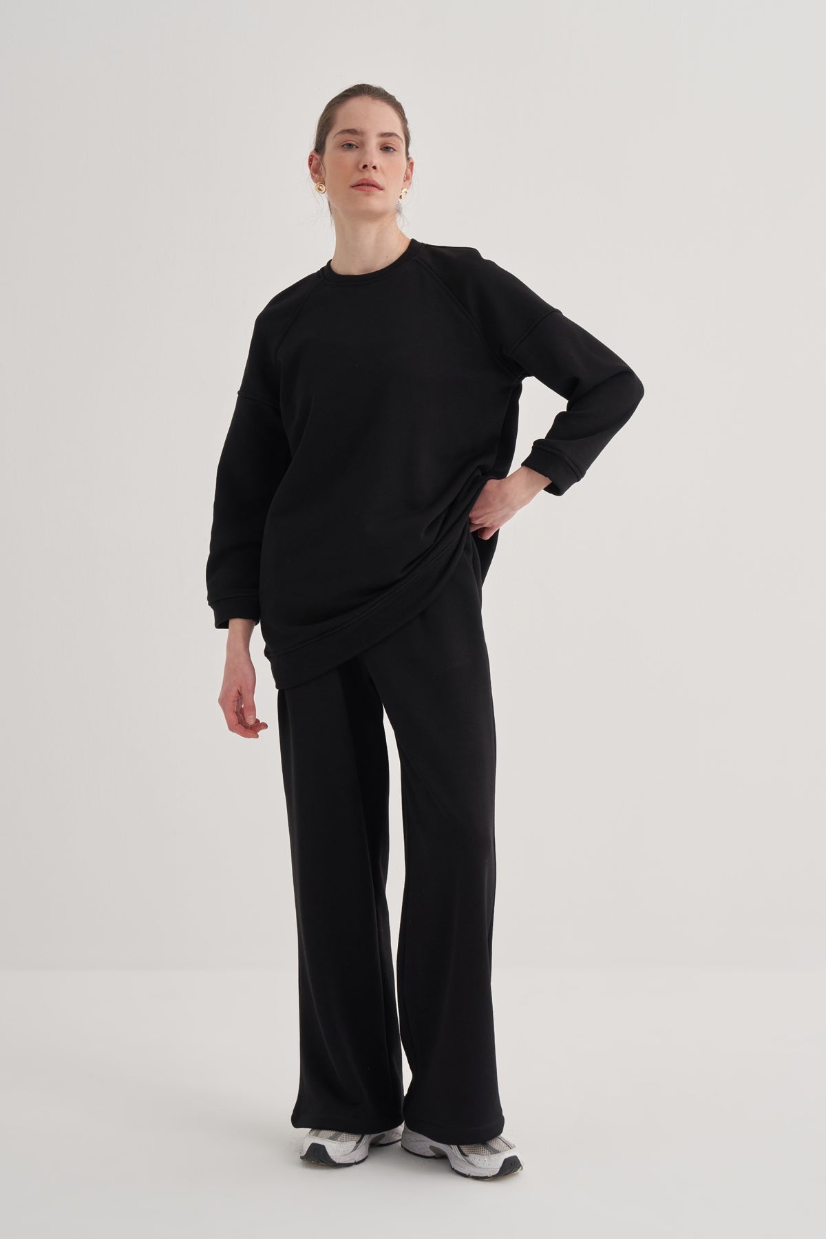 Kadın Oversize Sweat Siyah