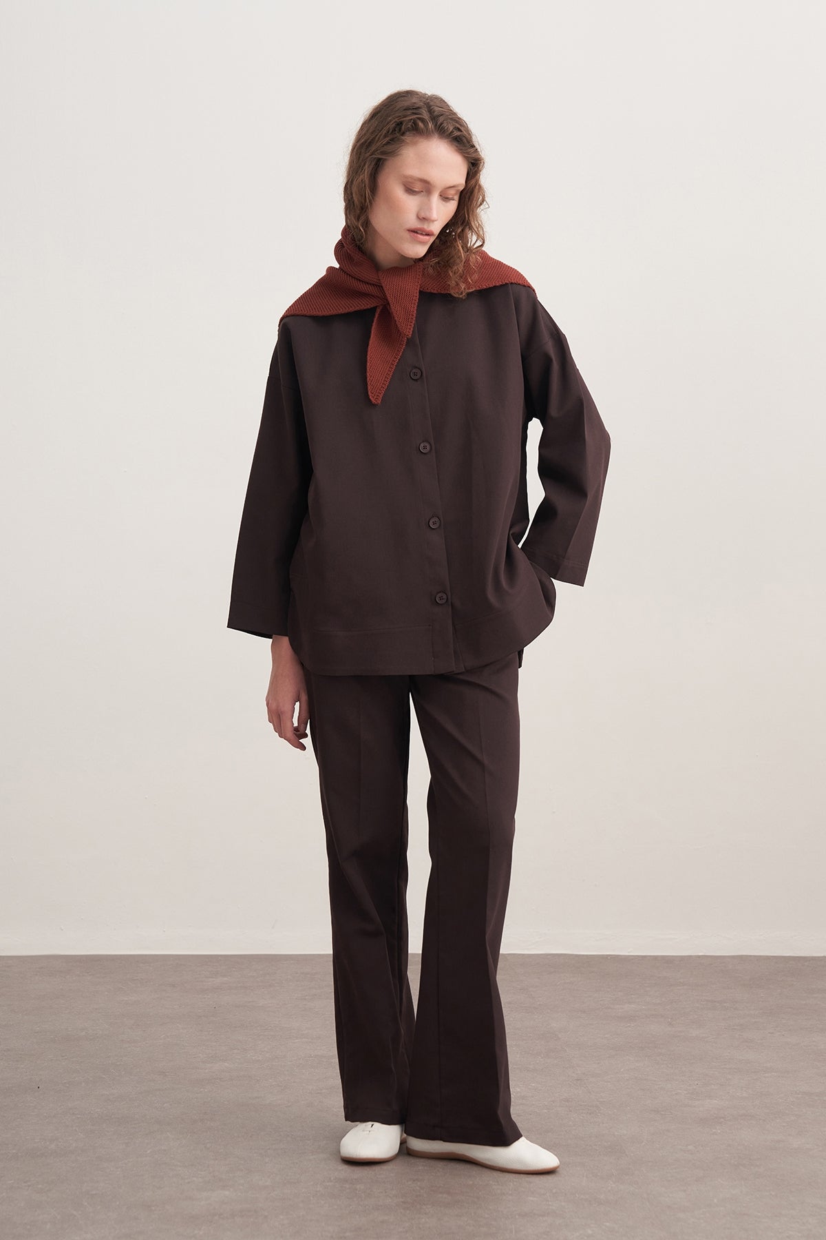 Kadın Triko Bandana Kiremit