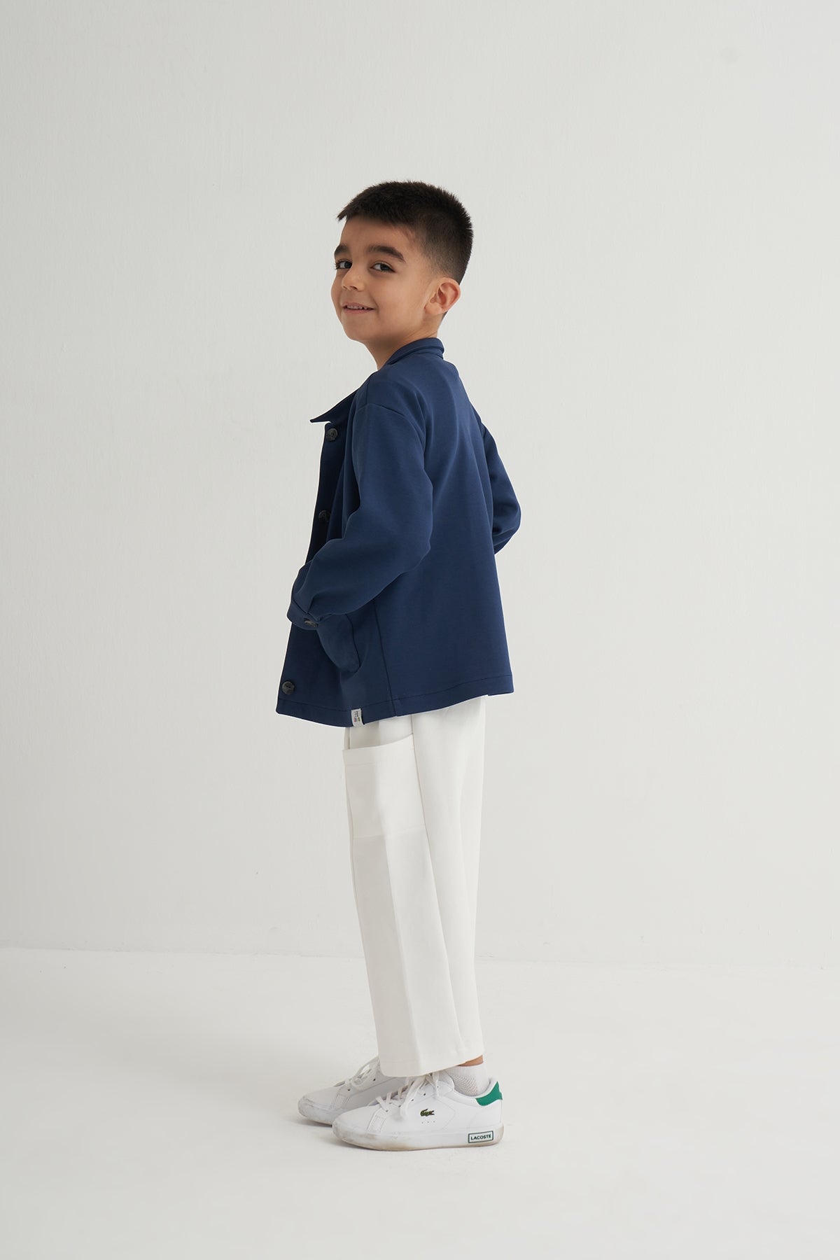 Unisex Çocuk İnterlok Ceket Lacivert