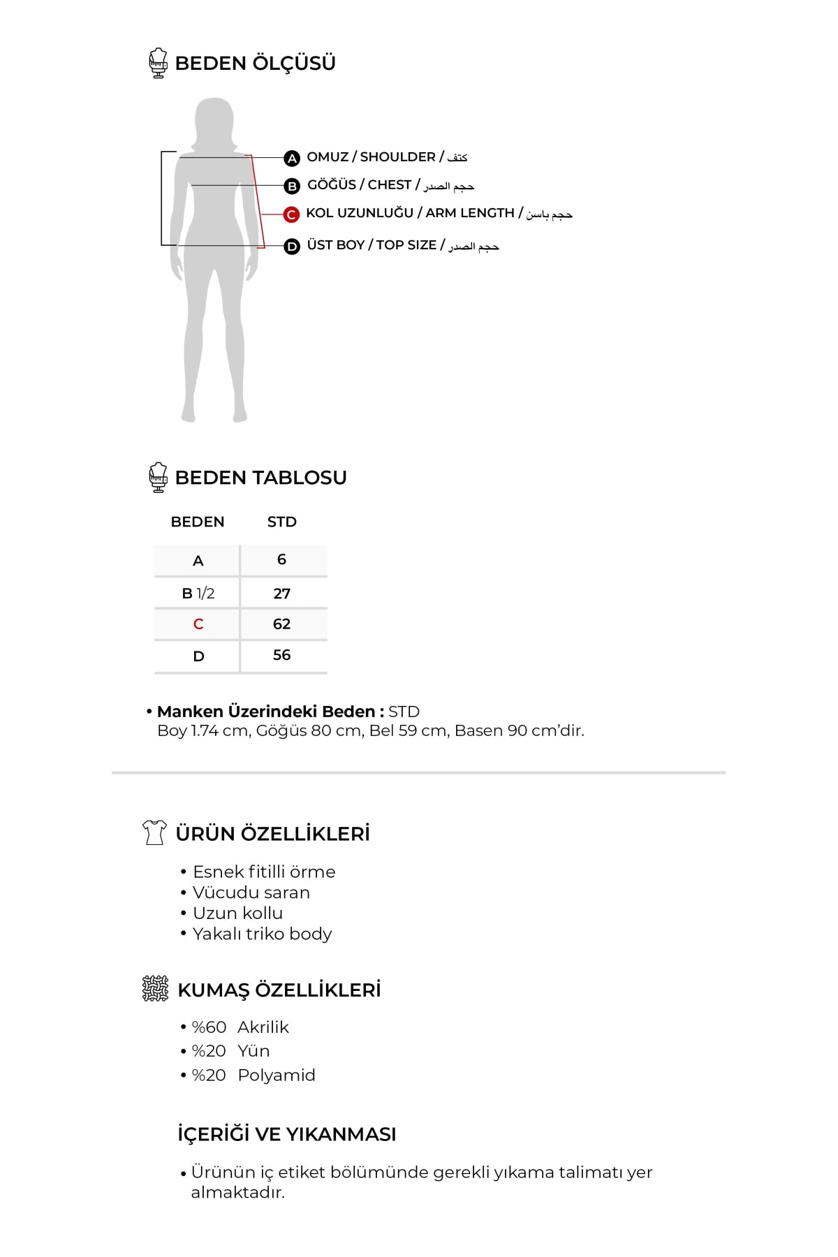 Kadın Fitilli Balıkçı Triko Body Küf Yeşili