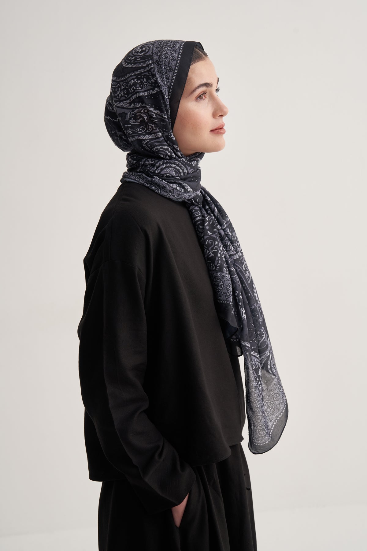 Kadın Soft Dream Desen Şal Füme