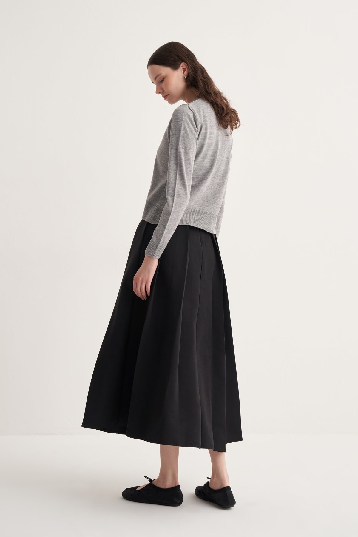 Kadın İnce Triko Hırka Gri