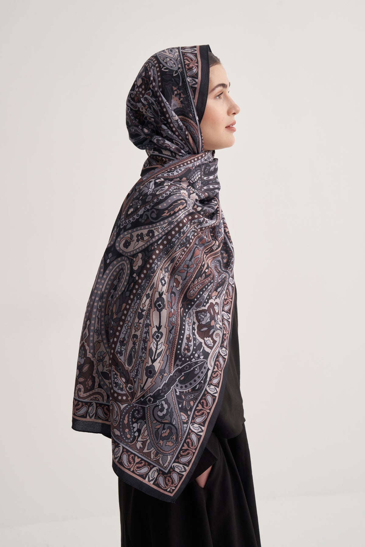 Kadın Crush Paisley Desen Şal Siyah