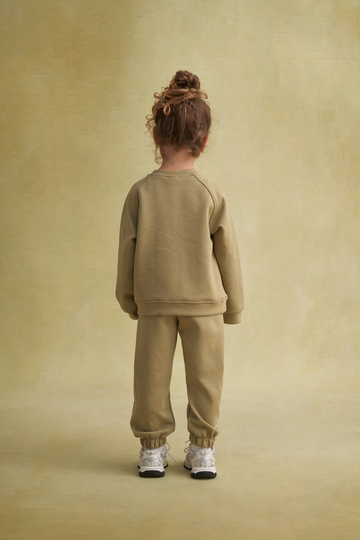 Unisex Çocuk İnterlok Dikiş Detaylı İkili Takım Yeşil