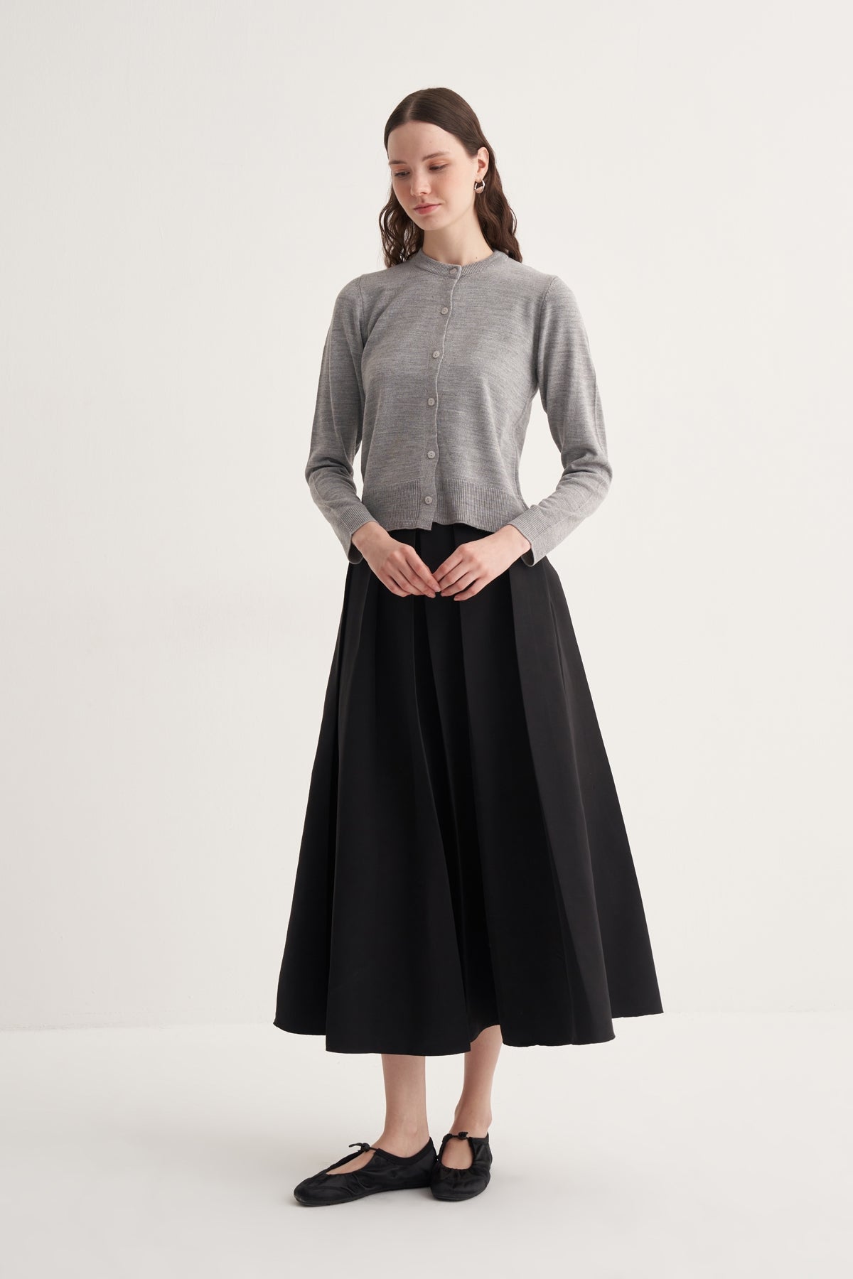 Kadın İnce Triko Hırka Gri