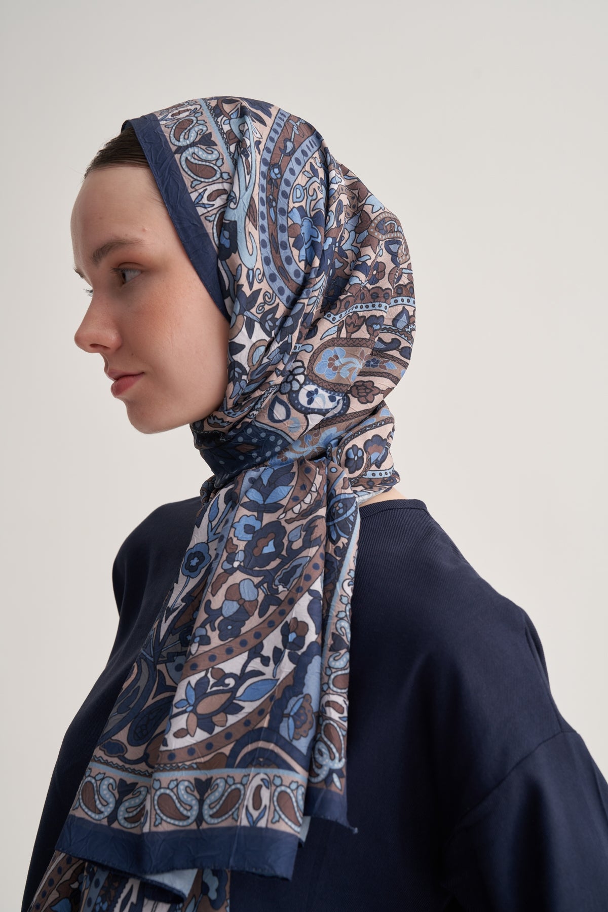 Kadın Crush Paisley Desen Şal Lacivert