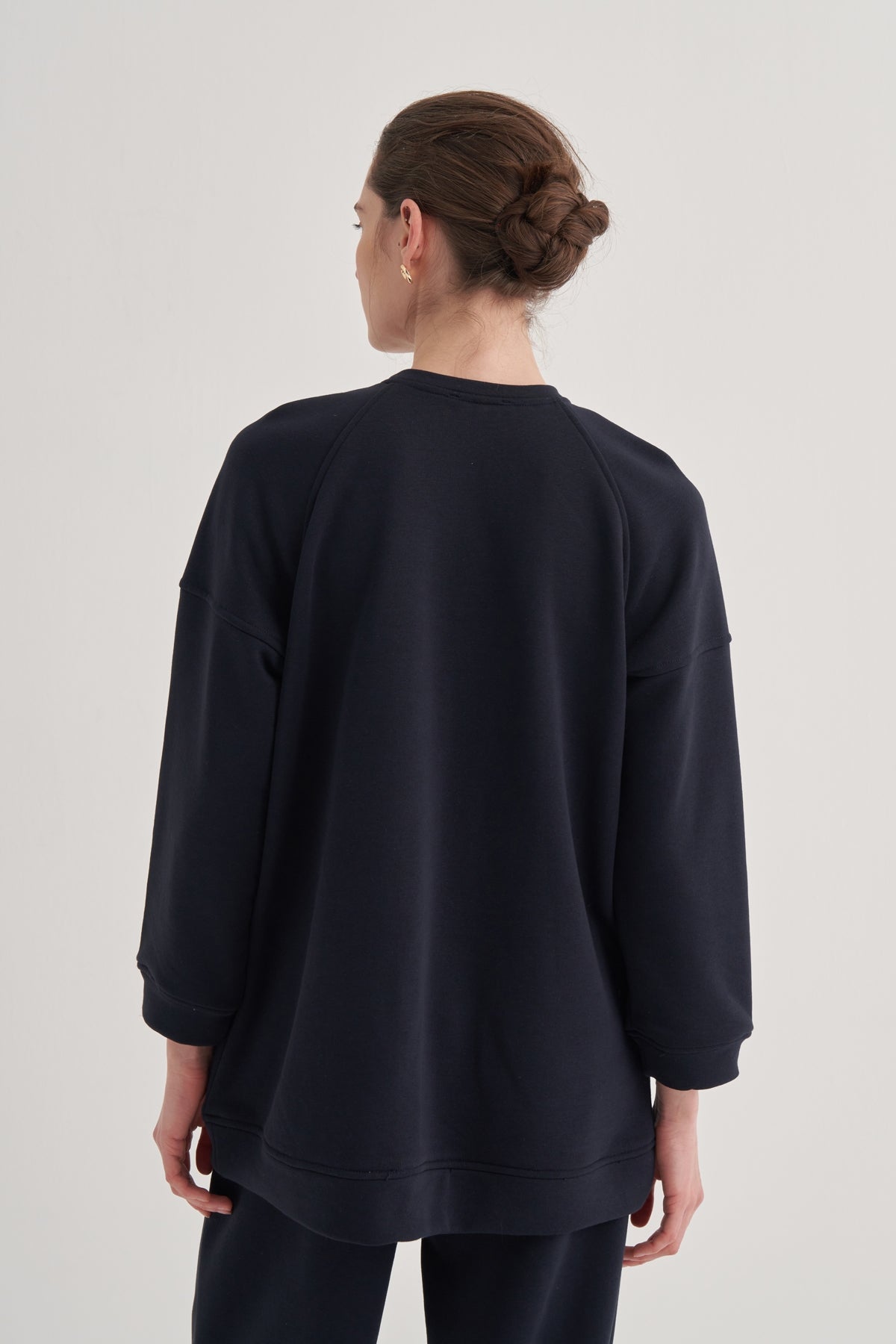 Kadın Oversize Sweat Lacivert