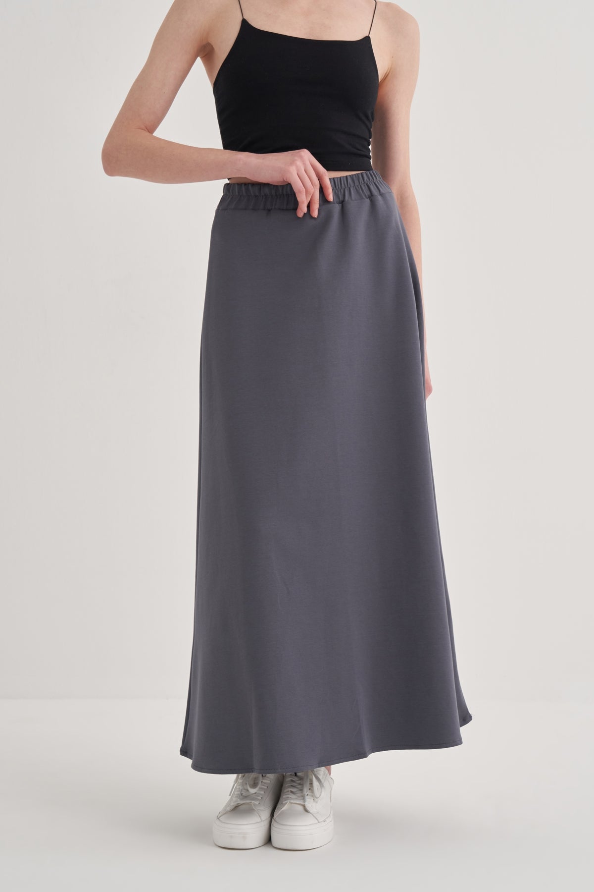 Kadın İnterlok A Kesim Etek Füme