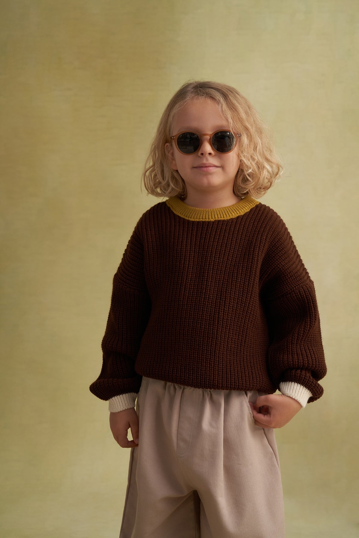 Çocuk Triko Kazak Kahve