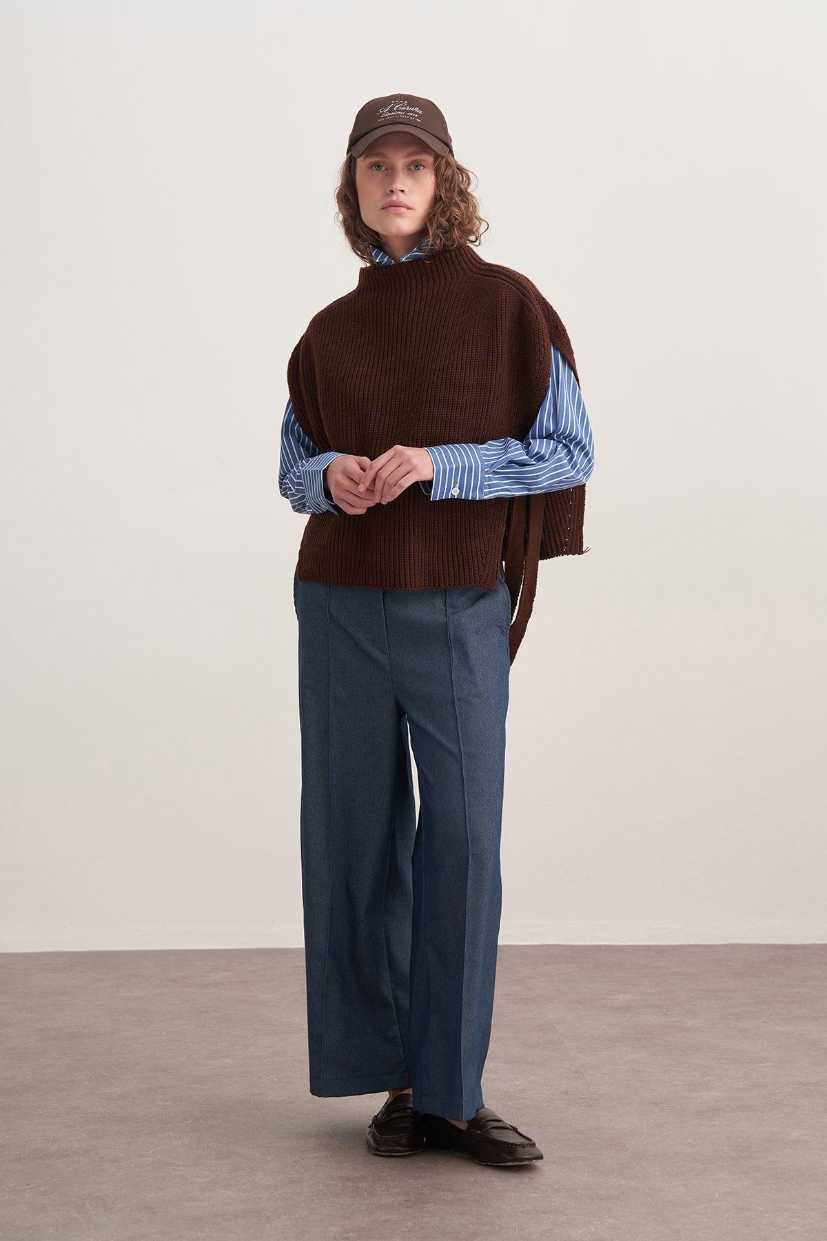 Kadın Gabardin Culotte Pantolon Kot Mavisi