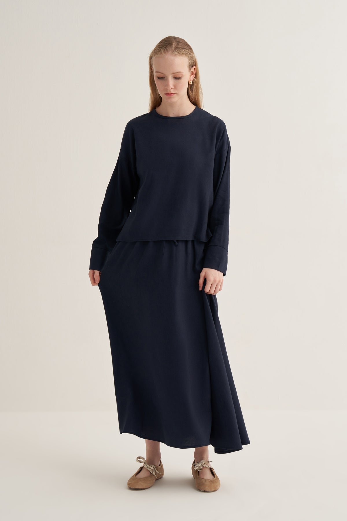 Kadın Etek Bluz Takım Lacivert