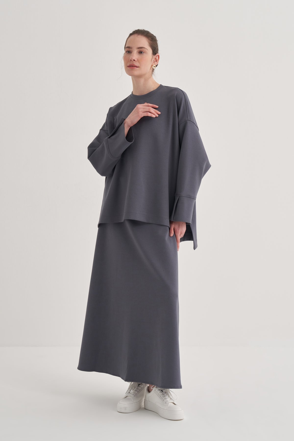 Kadın İnterlok A Kesim Etek Füme