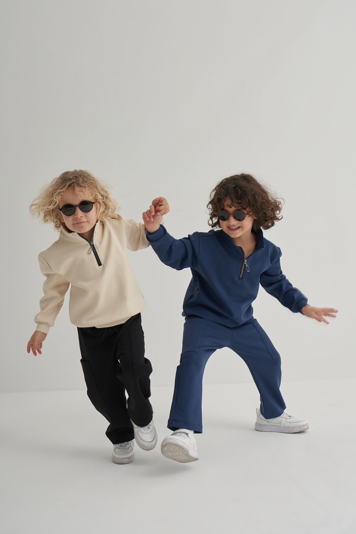 Unisex Çocuk İnterlok Yarım Fermuarlı Sweat Lacivert