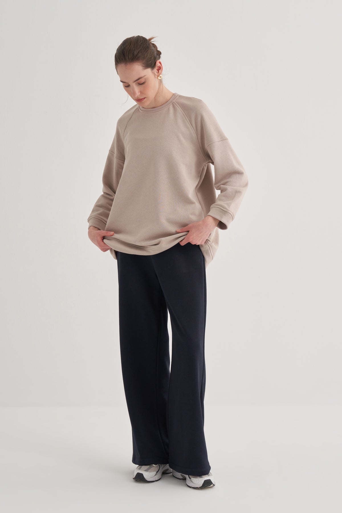 Kadın Oversize Sweat Taş