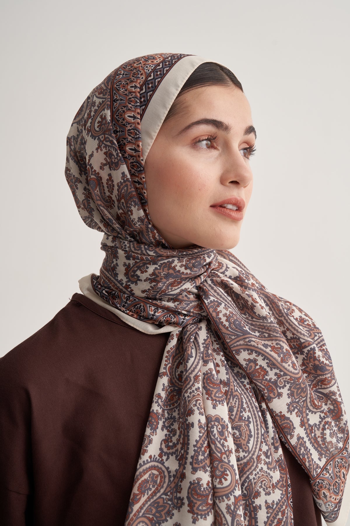 Kadın Soft Lily Desen Şal Bej