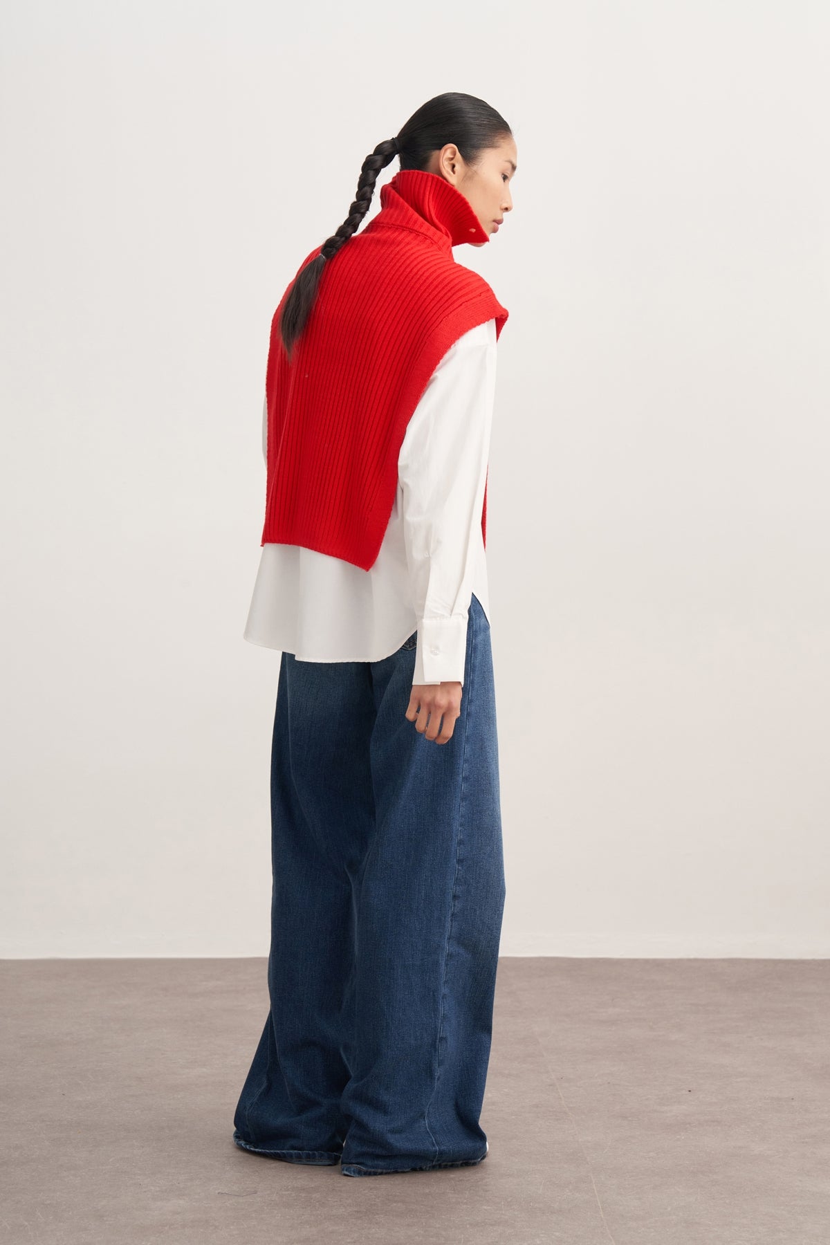 Kadın Düğmeli Triko Süveter Kırmızı