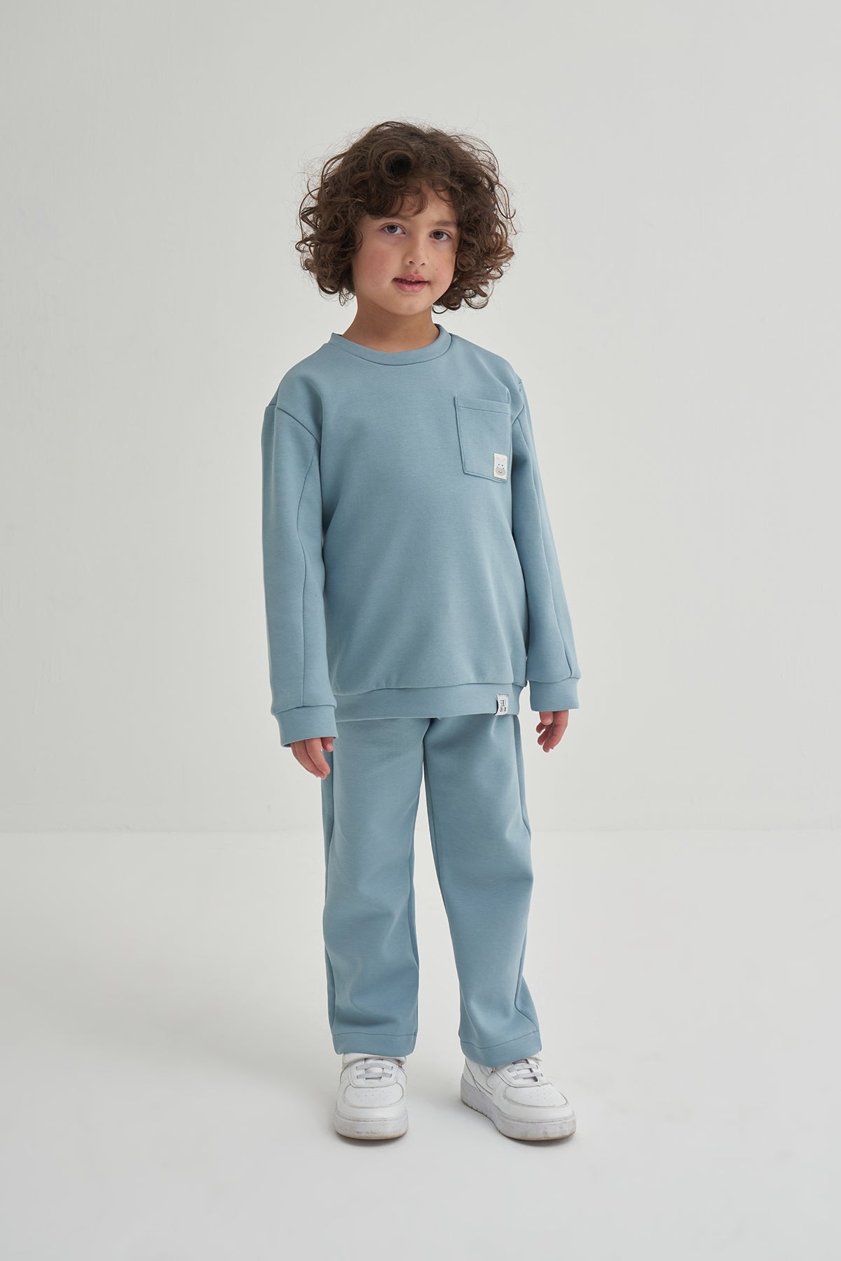 Unisex Çocuk İnterlok İkili Takım Mavi