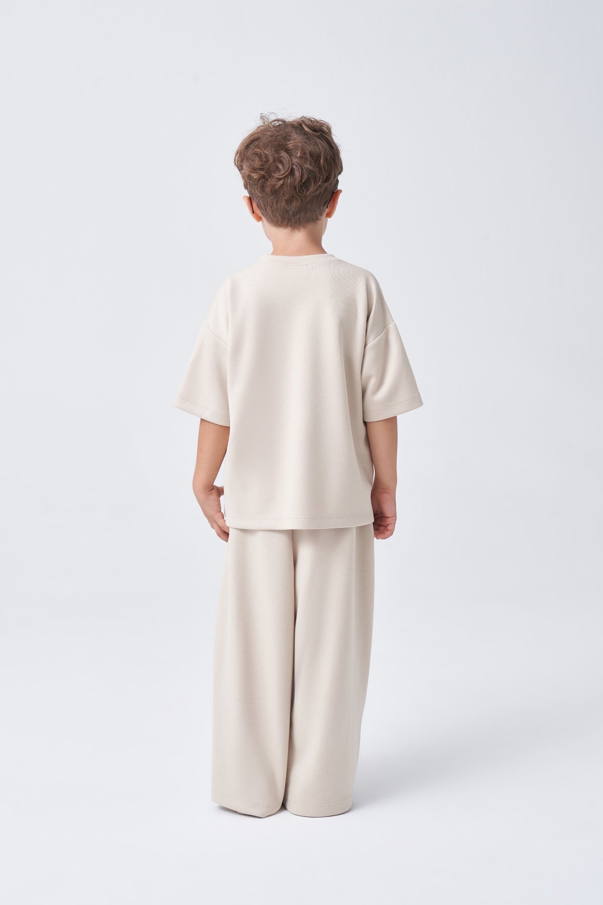 Unisex Çocuk Oversize Basic Takım Bej