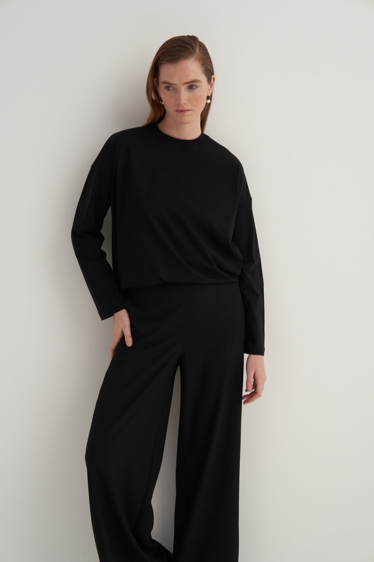 Kadın Basic Uzun Kollu Sweat Siyah