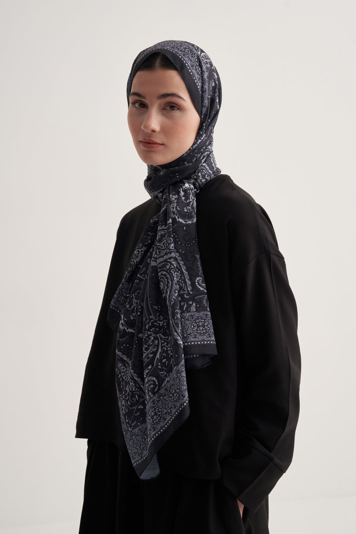 Kadın Soft Dream Desen Şal Füme