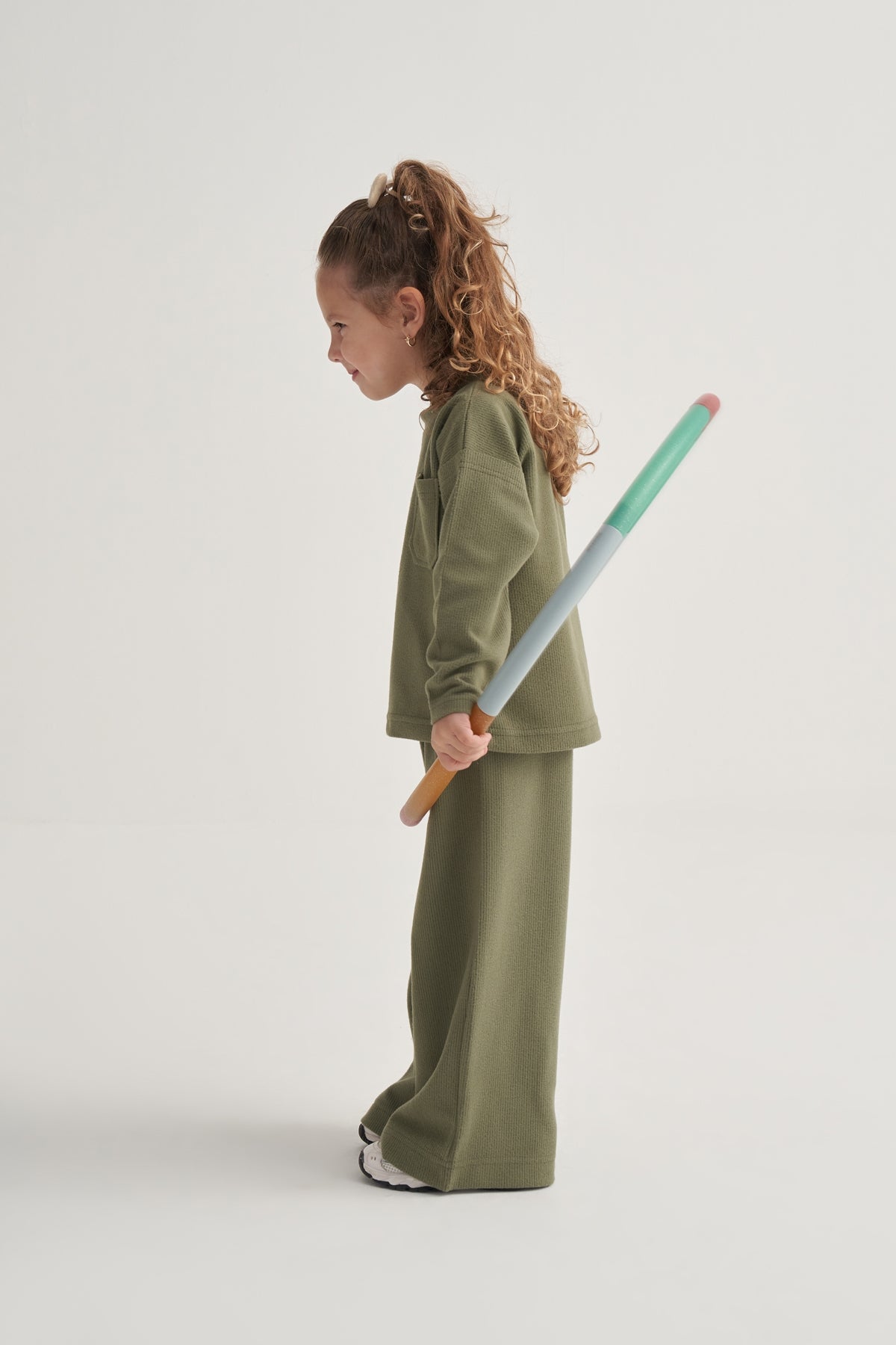 Kız Çocuk Ottoman Kumaş Takım Yeşil