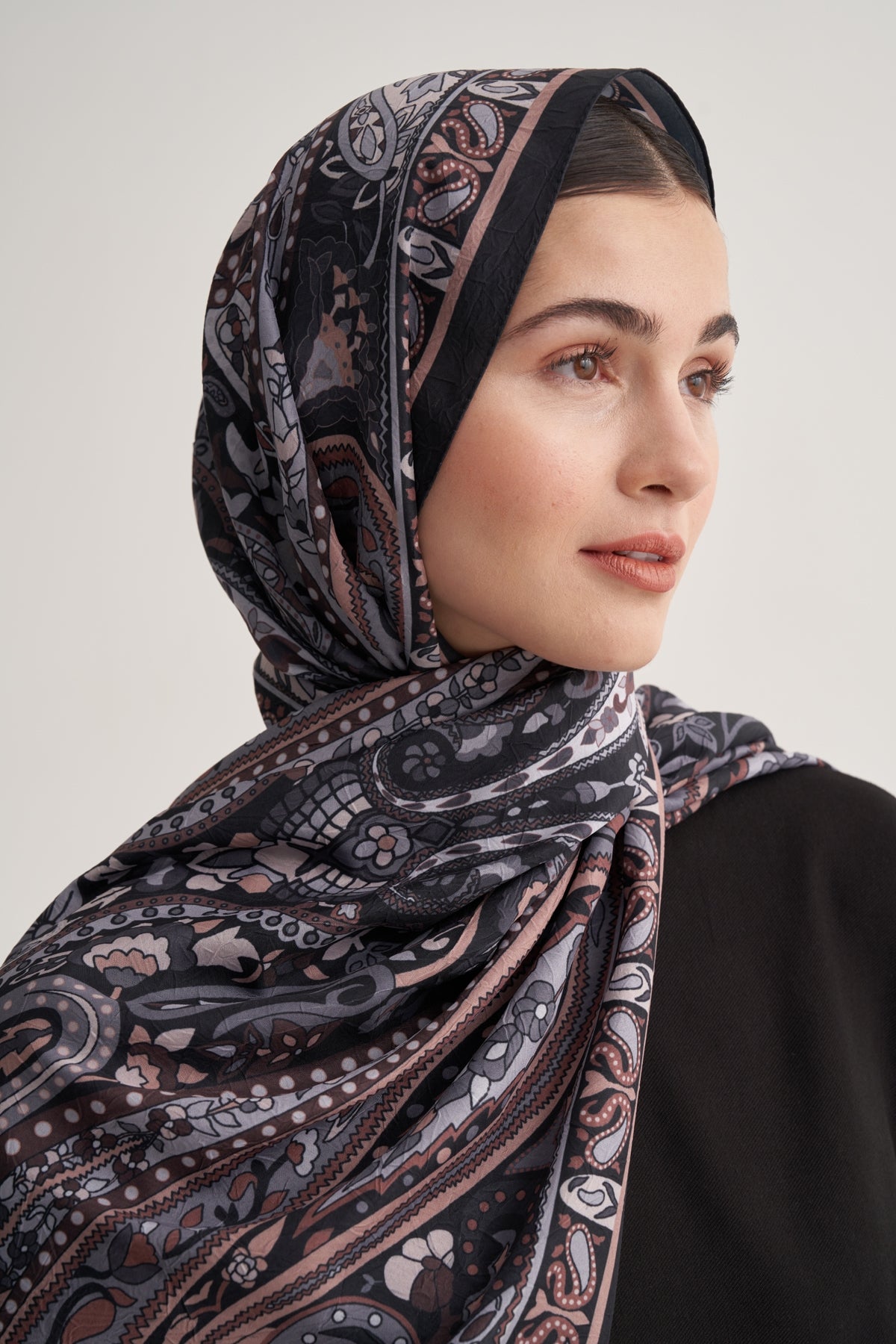 Kadın Crush Paisley Desen Şal Siyah