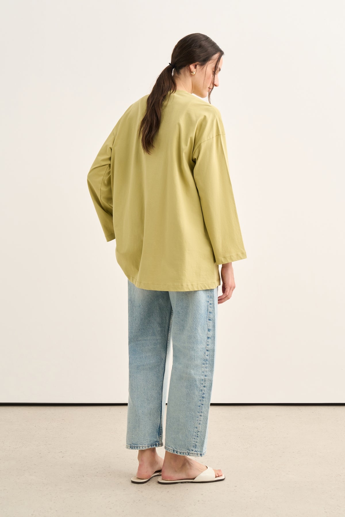Kadın Basic Uzun Kollu Sweat Çağla Yeşili