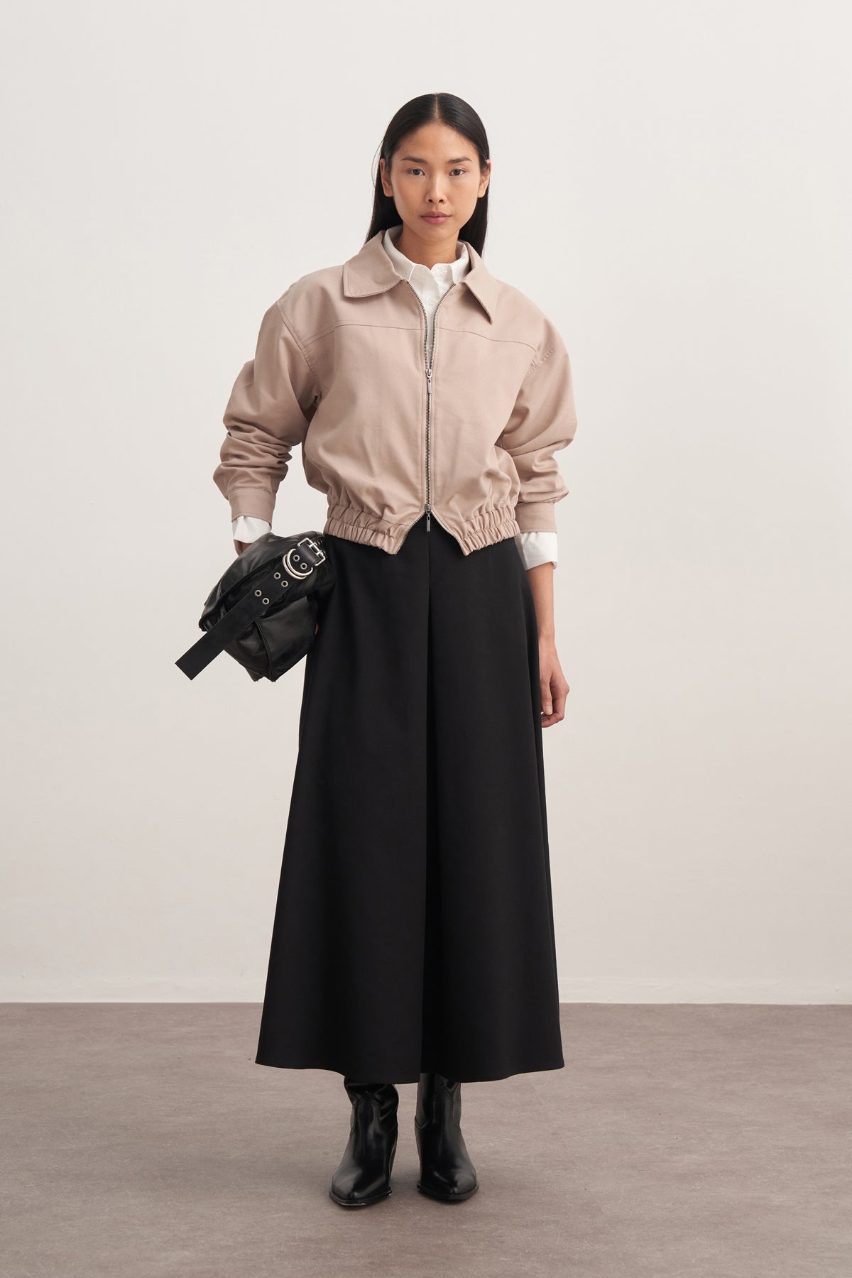 Kadın Gabardin Bomber Ceket Bej