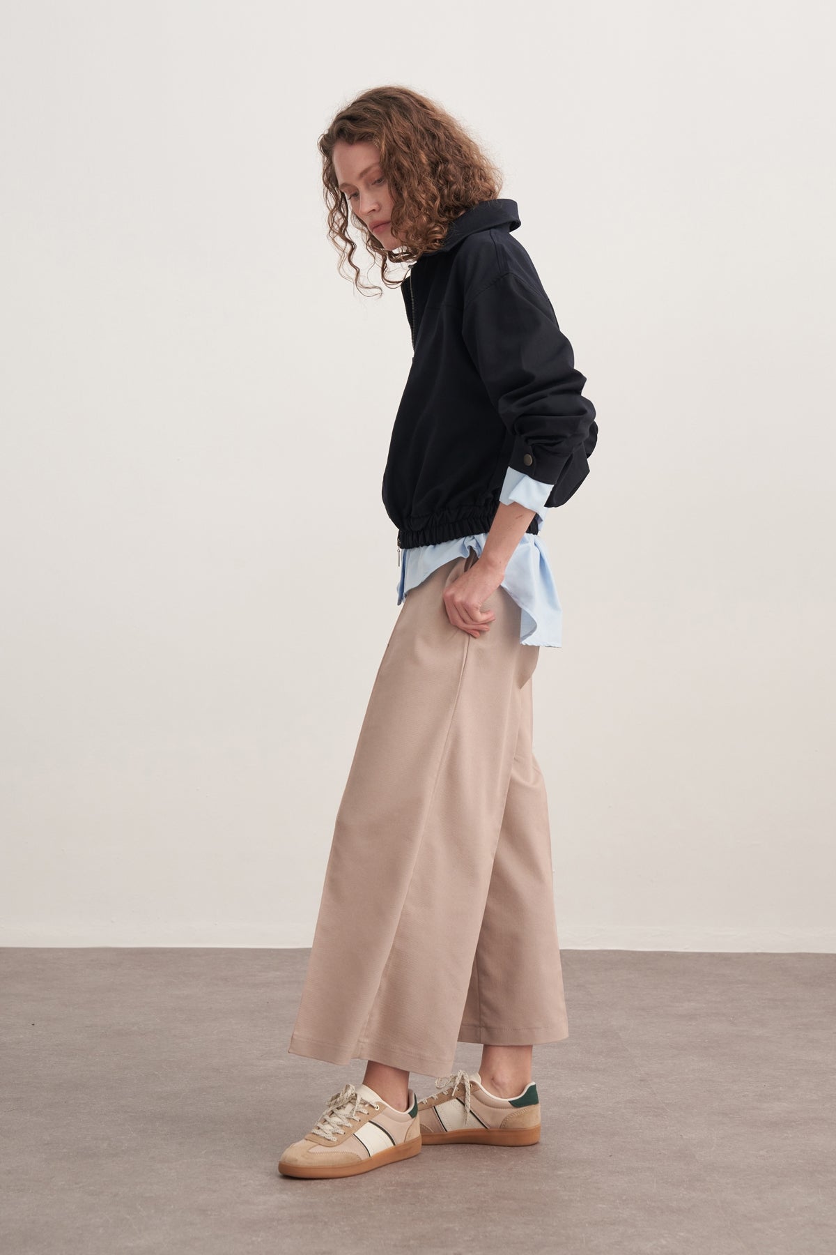 Kadın Gabardin Culotte Pantolon Bej