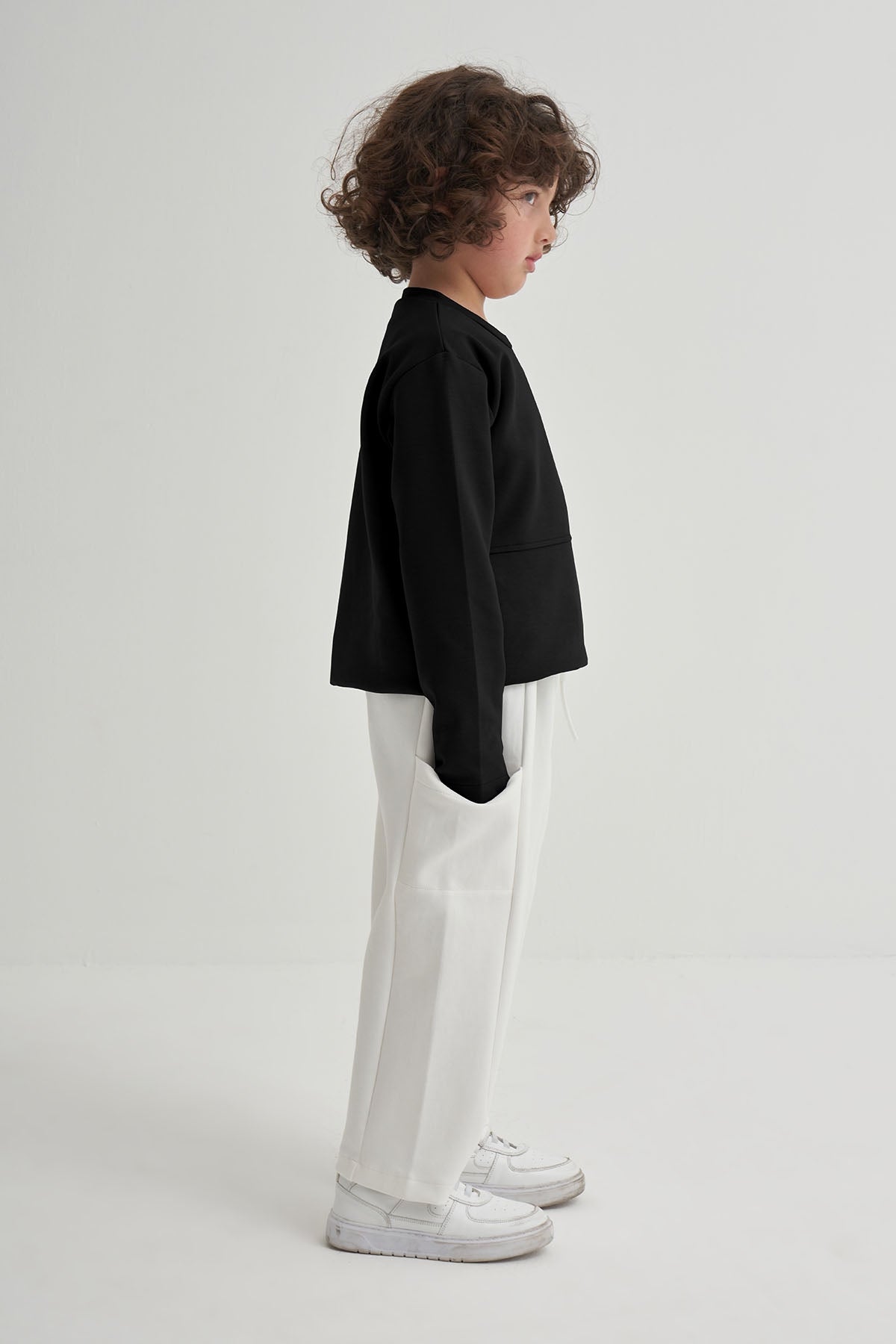 Unisex Çocuk İnterlok Sweat Siyah